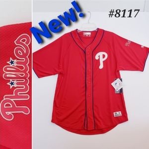 💟🖤NEW! Phillies Baseball Shirt short sleeve Mens Large